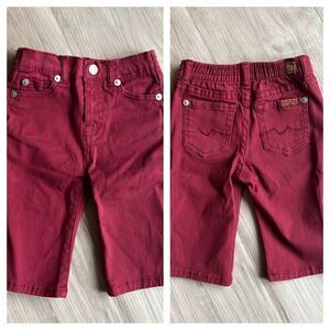 7 For All Mankind Burgundy Jeans Pants Baby 3/6 Months
